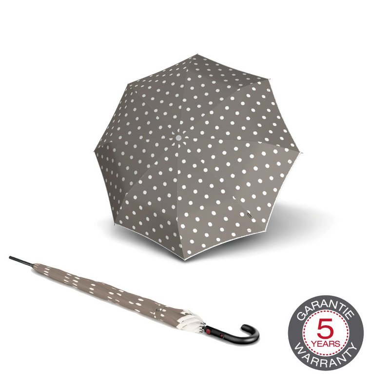 【Knirps德国红点伞】T.703 直立式自动伞-Dot Art Taupe - 雨伞/雨衣 - 聚酯纤维 灰色