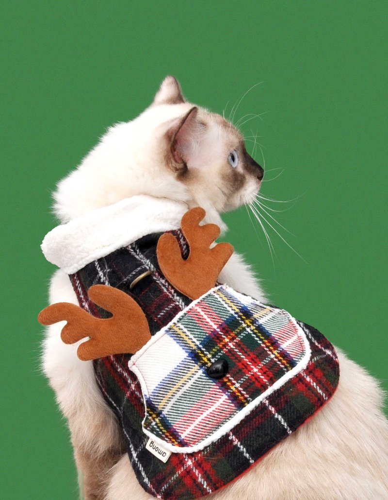 Happy Rudolph Among胸背衣(冬款绒布底布) - 衣/帽 - 棉．麻 黑色