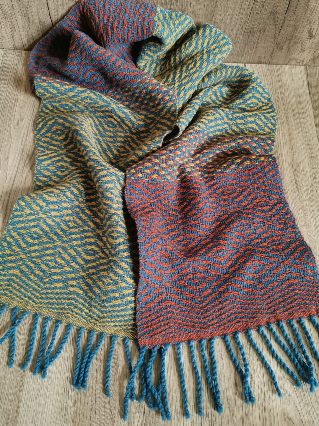 Handwoven by Carina | 手织牦牛绒羊毛围巾 - 围巾/披肩 - 羊毛 多色