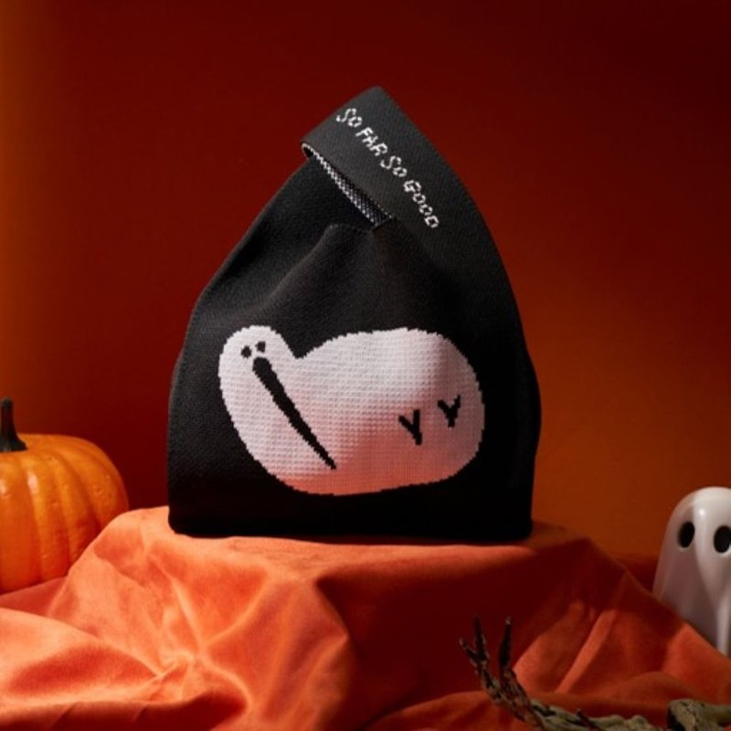 B01 黑色奇异鸟针织包 - 手提包/手提袋 - 聚酯纤维 黑色