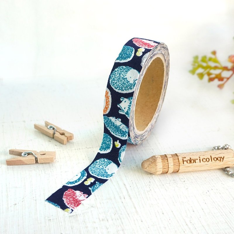 布胶带-秋季动物【手绘刺猬】 - 纸胶带 - 棉．麻 蓝色