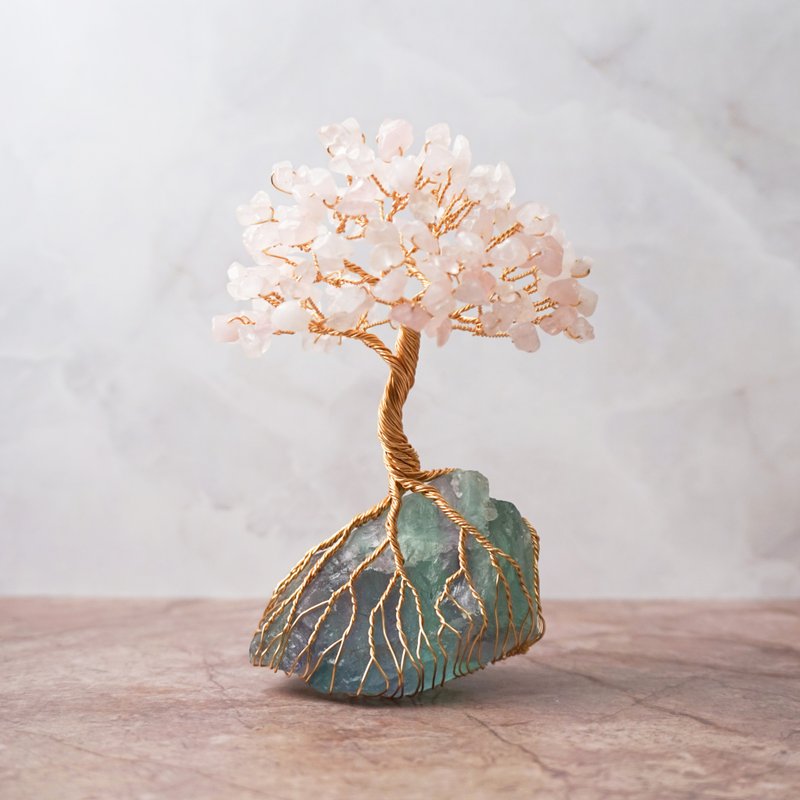永生水晶树 // 粉晶萤石 // 人缘桃花 舒缓紧张 放松 - 摆饰 - 水晶 粉红色
