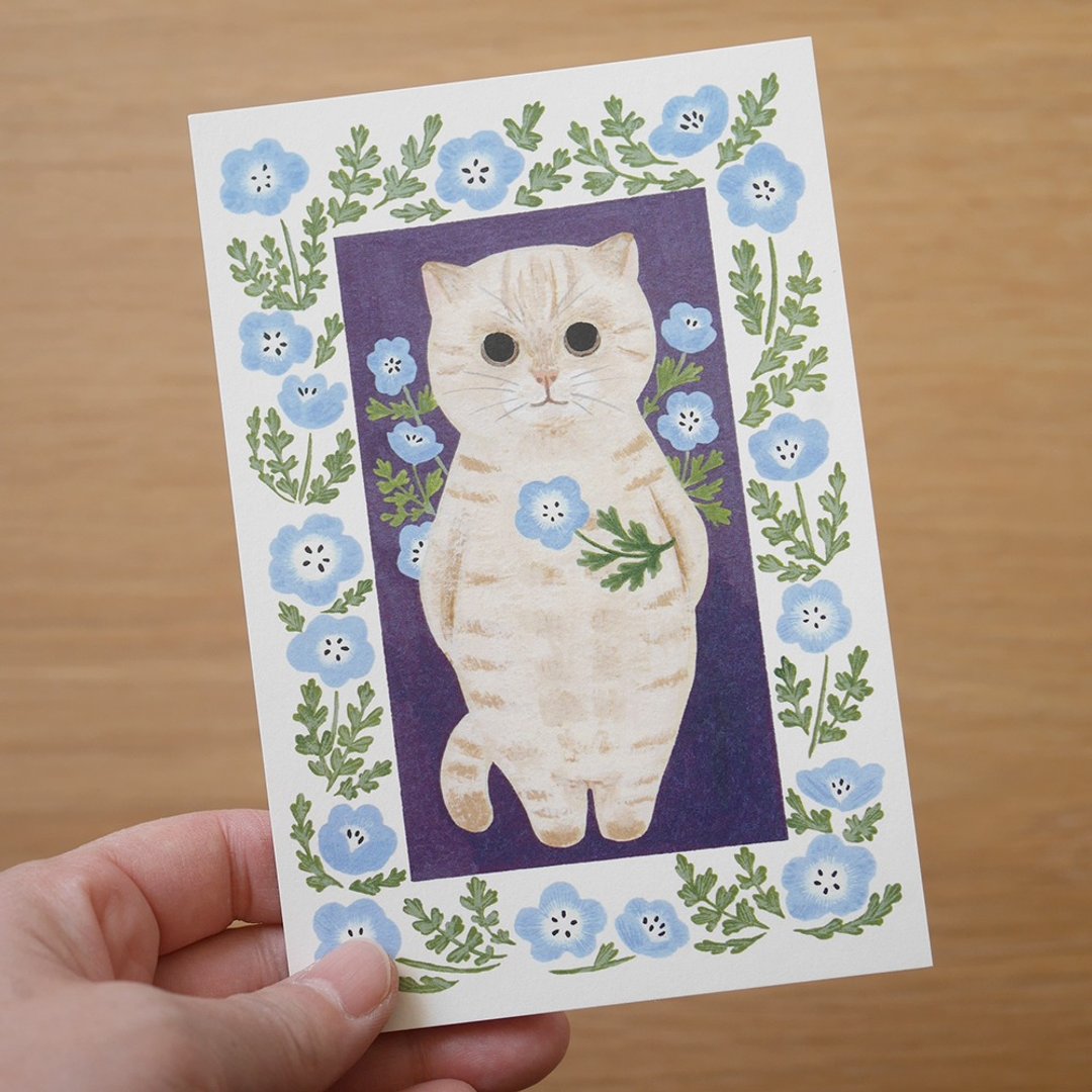 明信片 绘本里的猫 #17 奶油色猫咪 - 卡片/明信片 - 纸 