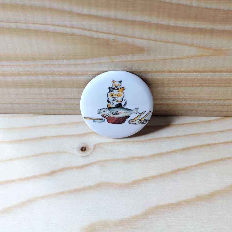 胸章/別針/徽章 - 貓咪竹筴魚 - 徽章/别针 - 其他材质 多色
