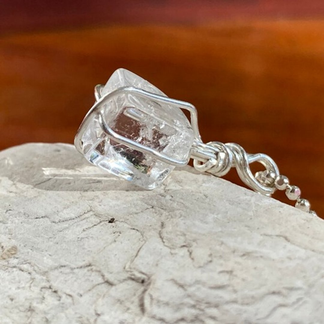纯银◇天然水晶◇Rock Crystal◇冰之纯银坠饰 - 项链 - 宝石 