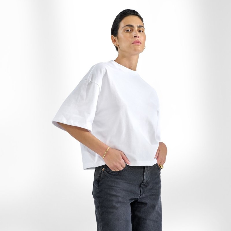 Bread & Boxers Heavy T shirt 率性宽版纯棉T恤 - 白 - 女装 T 恤 - 棉．麻 白色