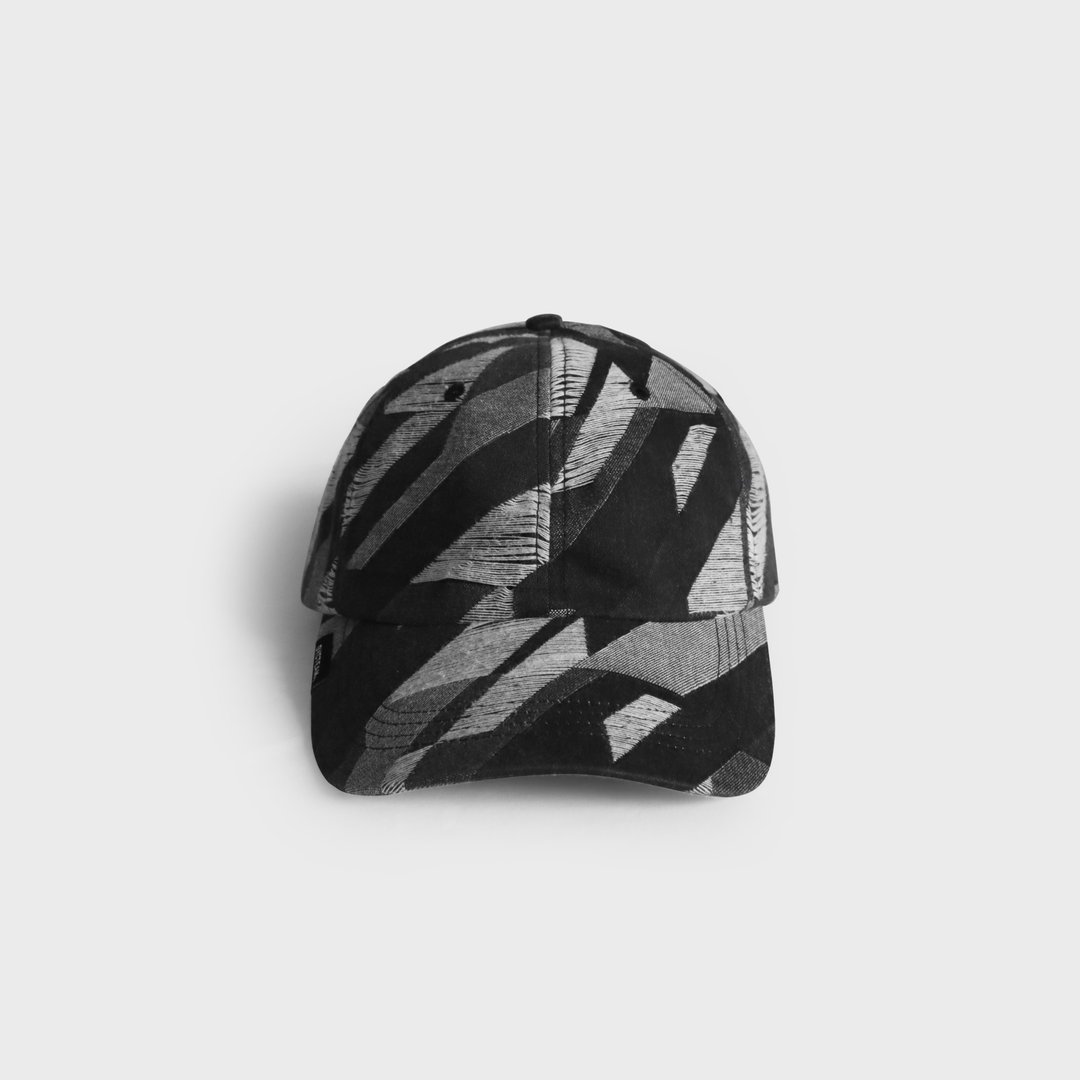 DYCTEAM - Denim Jacquard Cap (千鸟水洗黑) - 帽子 - 其他材质 黑色
