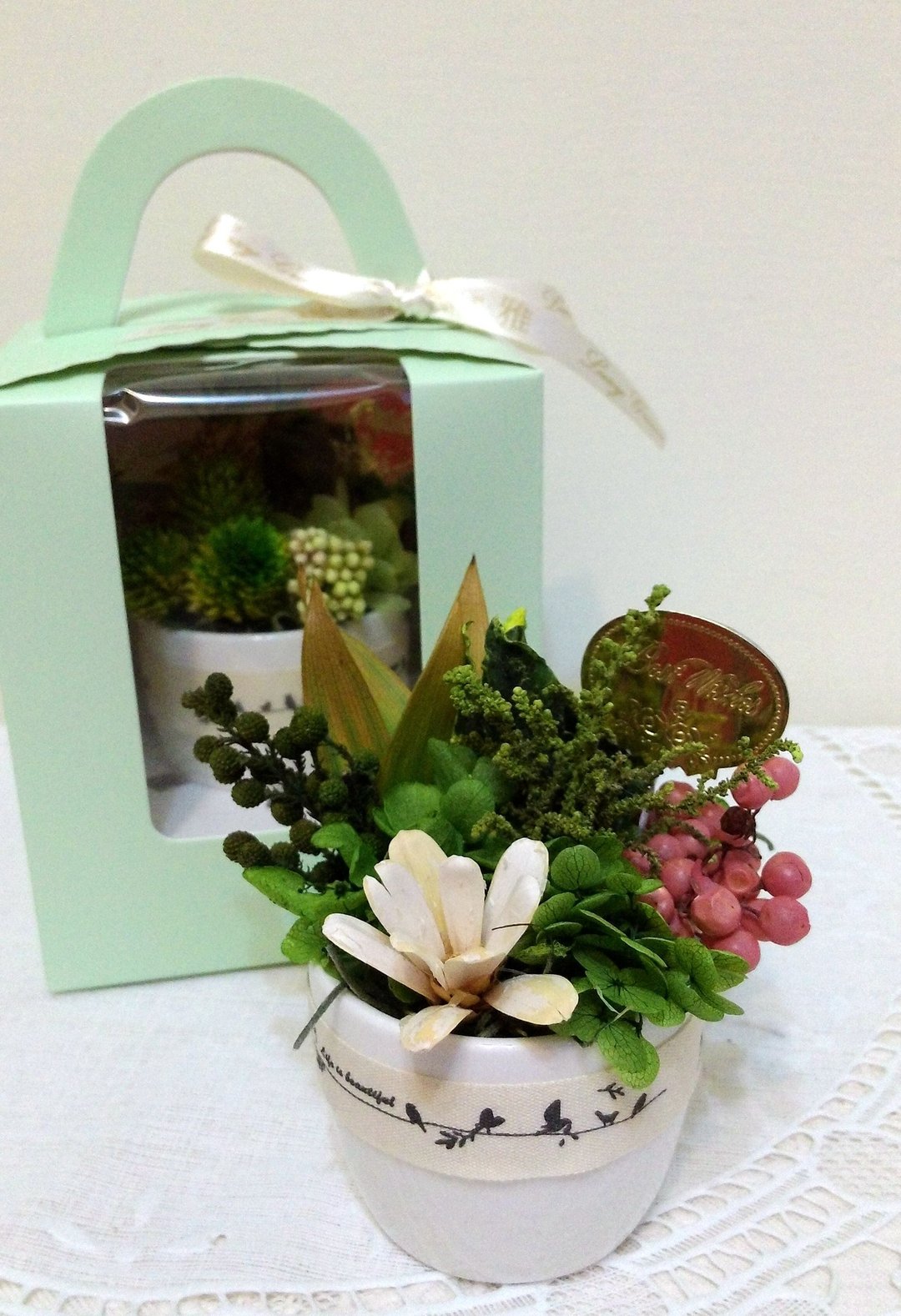 l 迷你疗愈植栽-木片花花 l*疗愈*不凋花.永生花*礼物*绿色* - 植栽/盆栽 - 植物．花 