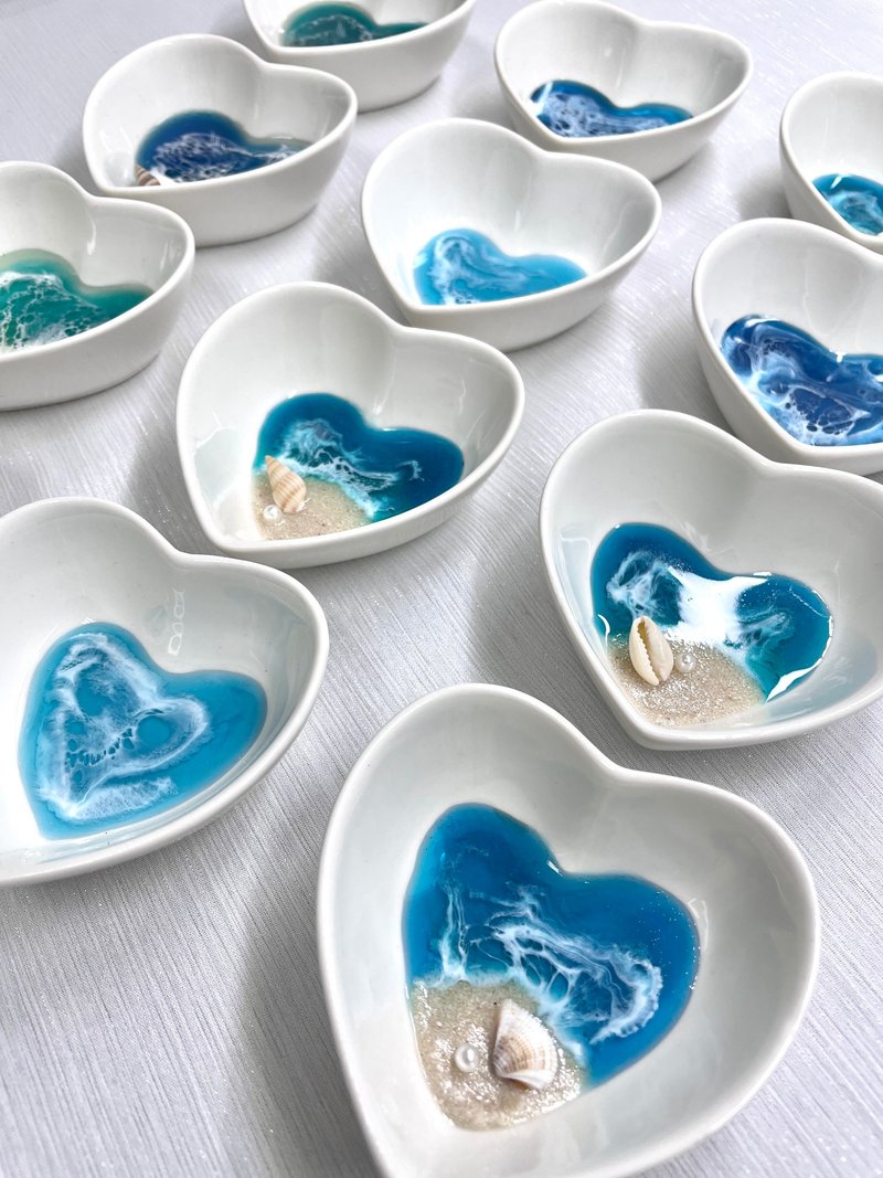 树脂海洋心形首饰盘 - 收纳用品 - 陶 蓝色