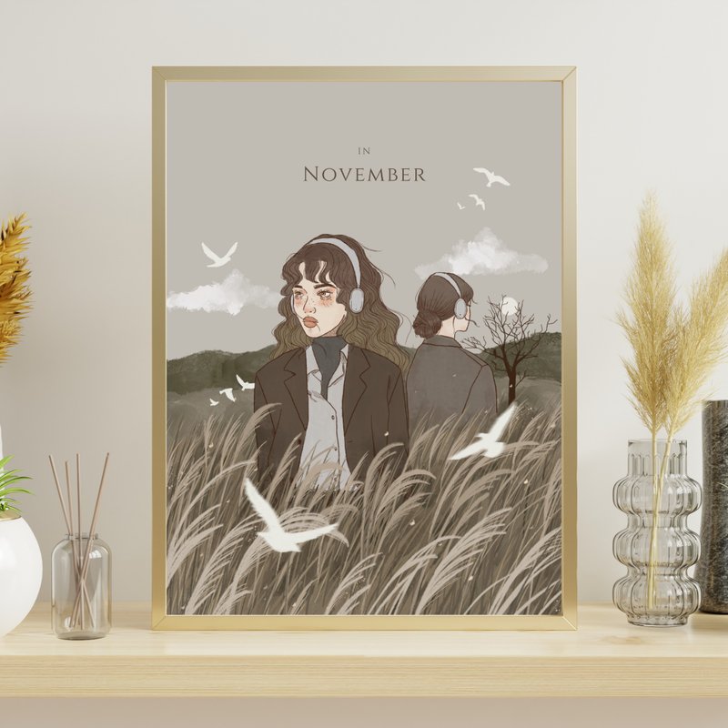 Luluise【November 11月荒野】A3/A4海报 水彩纸(不含相框) - 海报/装饰画/版画 - 纸 灰色