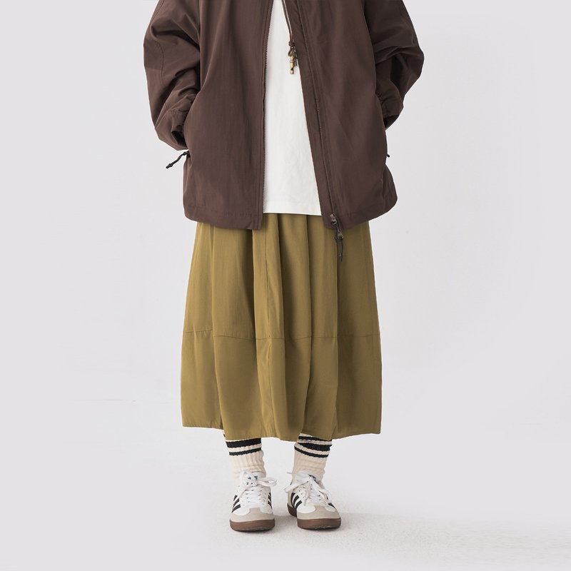 TopBasics 日系花苞裙 - 裙子 - 其他人造纤维 卡其色