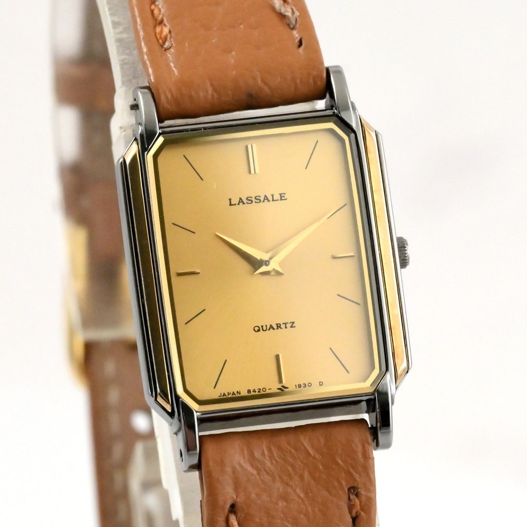 SEIKO LASSALE 女表 石英机芯 金色 方形表壳 型号 8420-7219 古董表 - 女表 - 不锈钢 金色