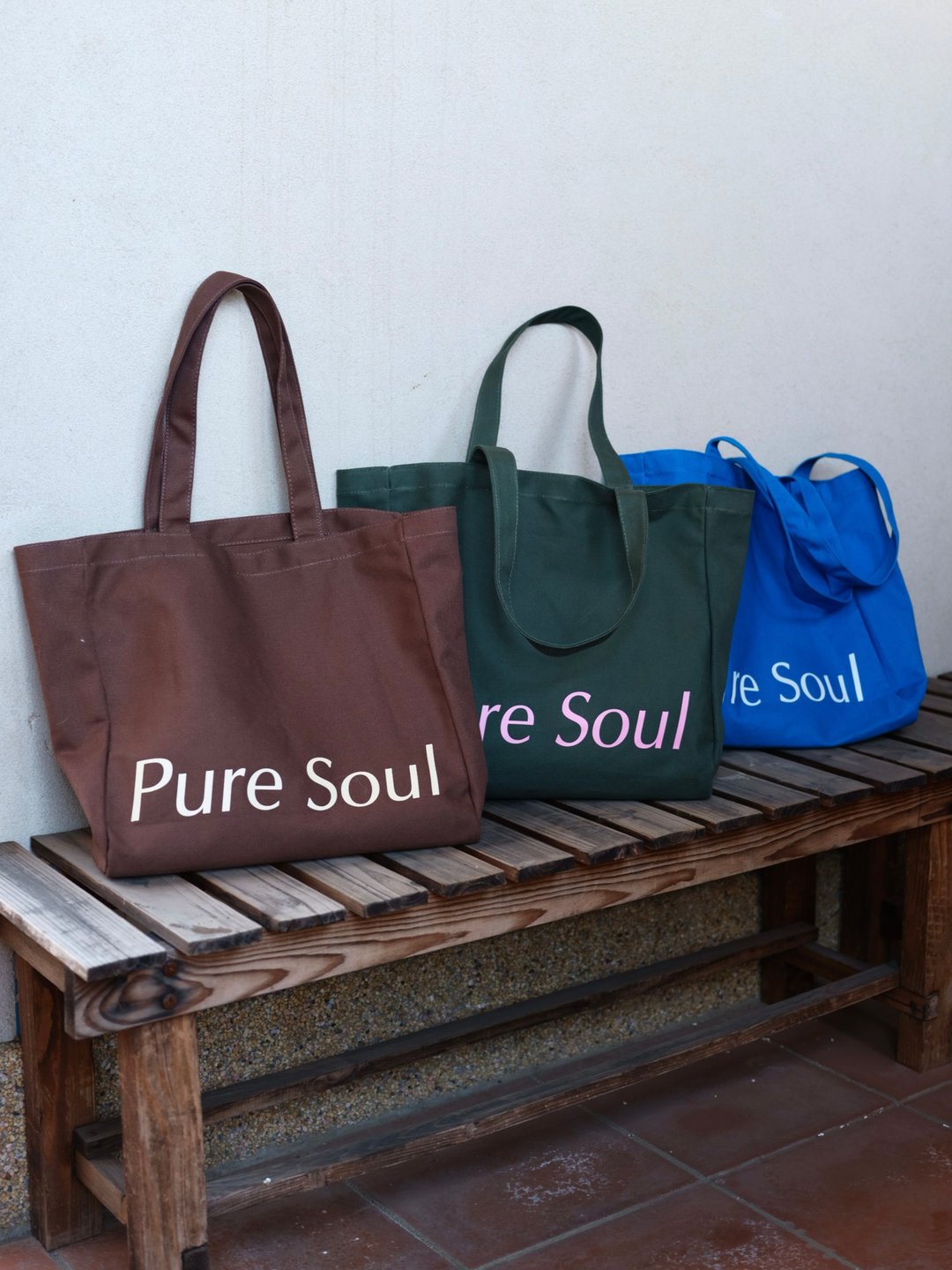 Pure Soul 厚款双面背帆布包袋 大容量 单肩托特包 - 侧背包/斜挎包 - 棉 多色