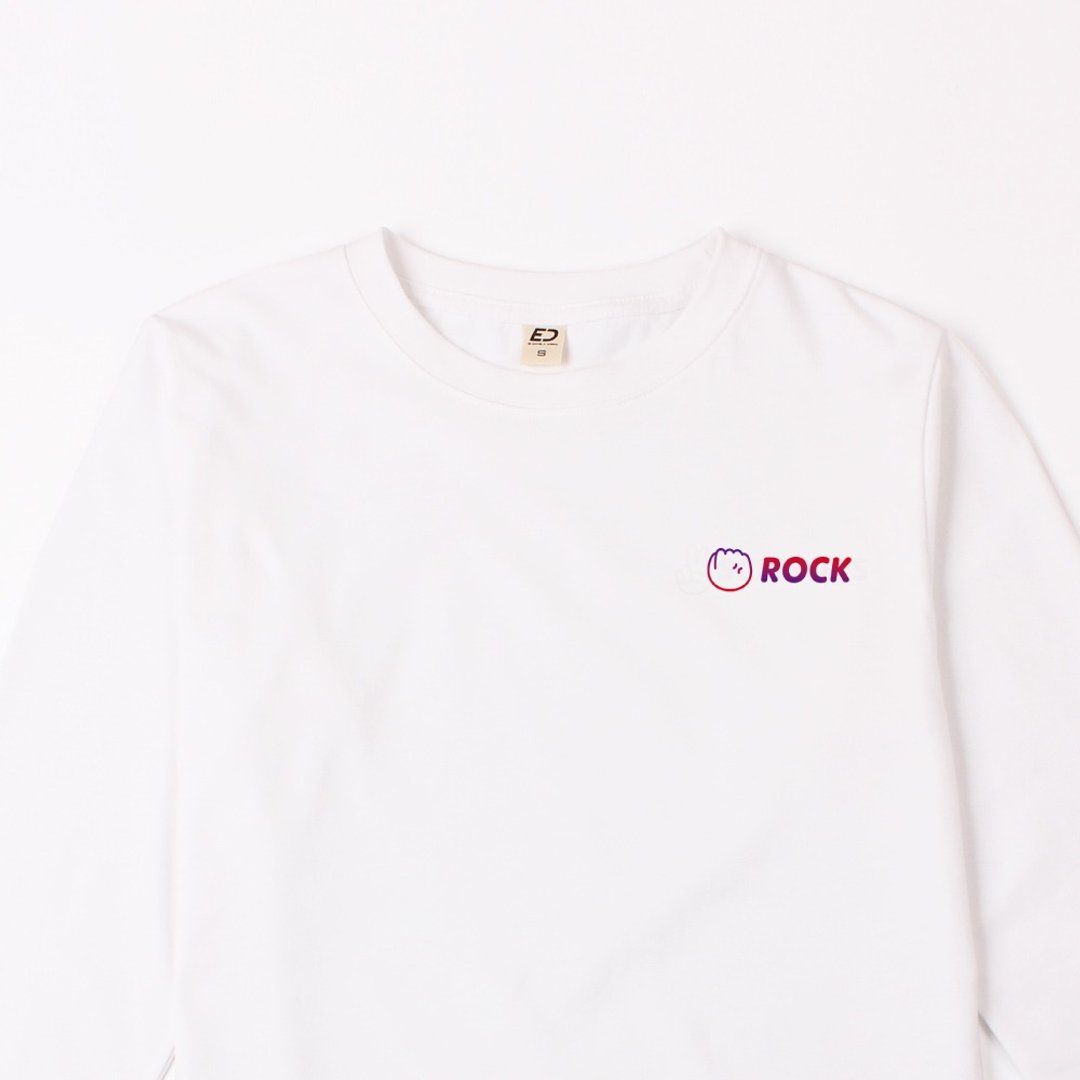 【爱的小手】Rock石头  长T/女上衣/男上衣/T-Shirt/中性T - 女装 T 恤 - 棉 白色
