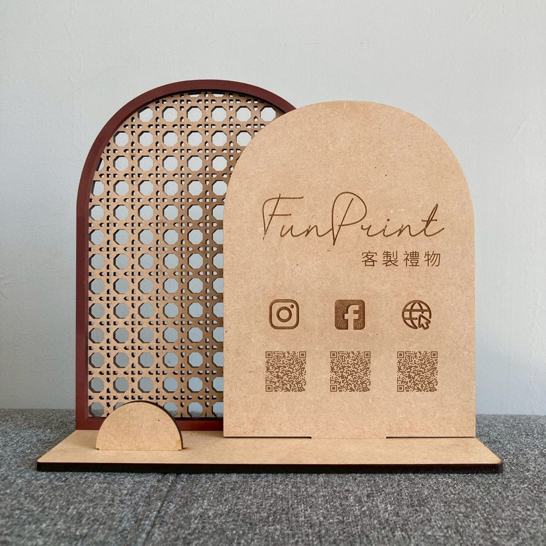 【定制】品牌 店家 市集布置/招牌/告示牌/指示牌/牌子/QR code - 摆饰 - 木头 咖啡色