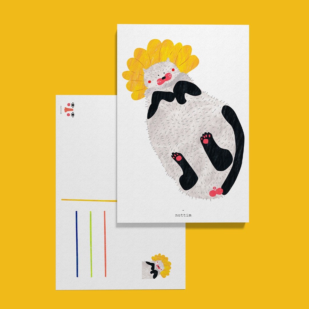 Postcard : Cat Flower - 卡片/明信片 - 纸 多色