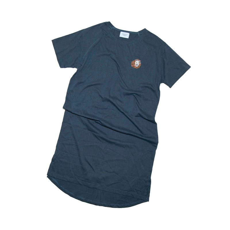 Our original from the body. Flower Lion Bag Lagrang Dress Ladies Free Size Tcollector - 洋装/连衣裙 - 棉．麻 蓝色