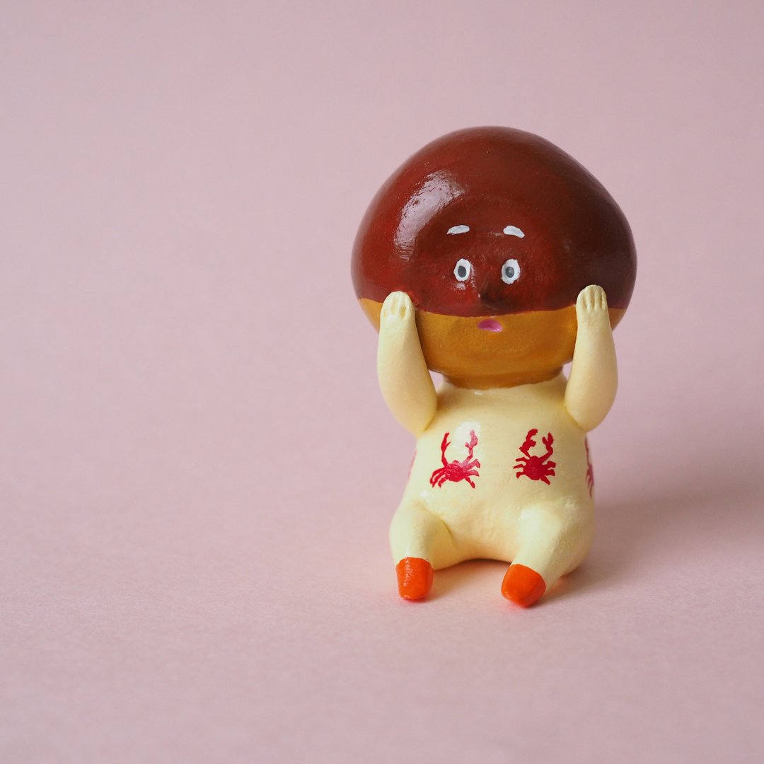 crab pattern chestnut - 玩偶/公仔 - 粘土 咖啡色