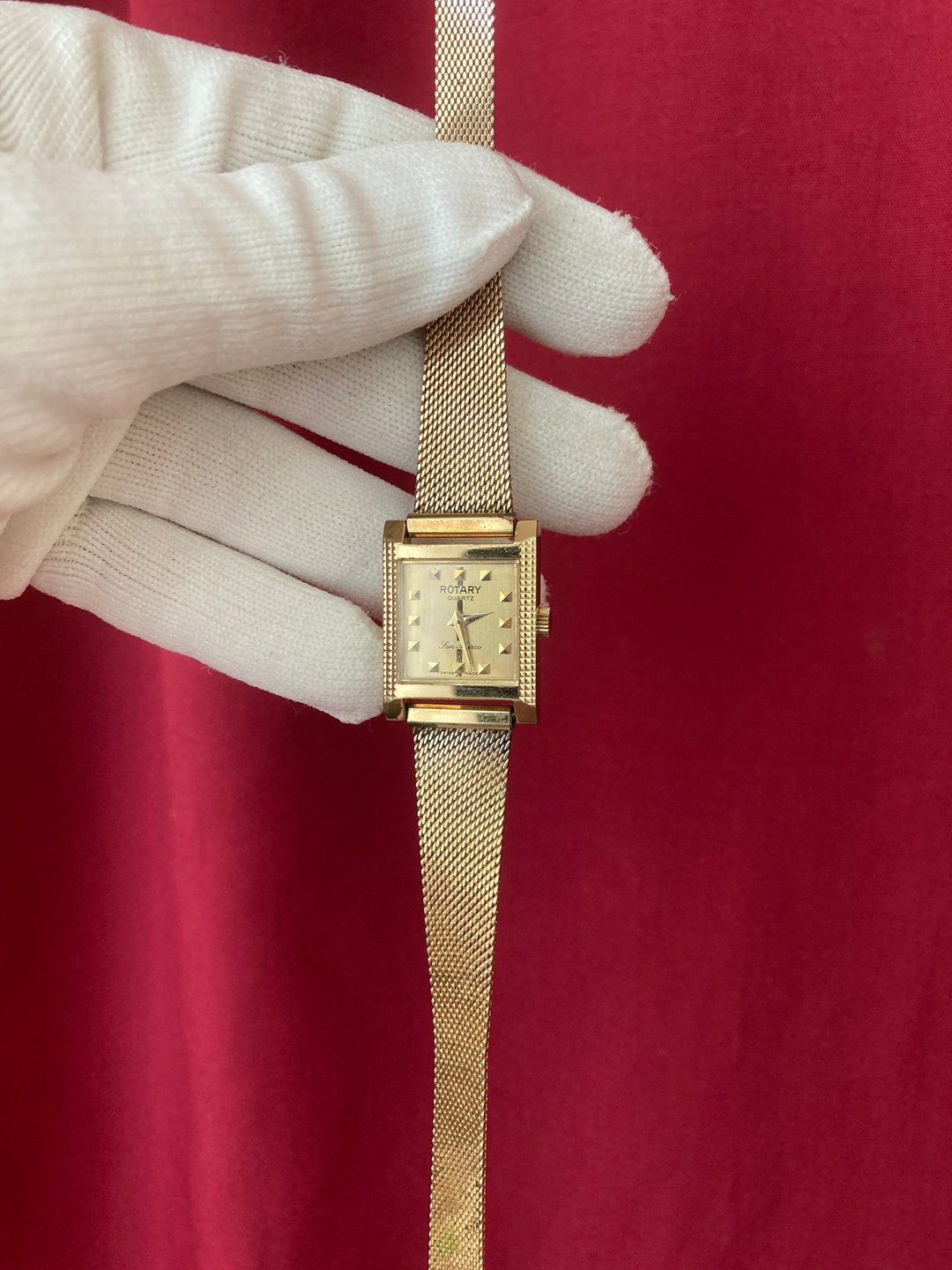 ROTARY 两针式 铆钉时标 金表壳 米兰表带 飞行表 古董表 - 女表 - 其他金属 金色
