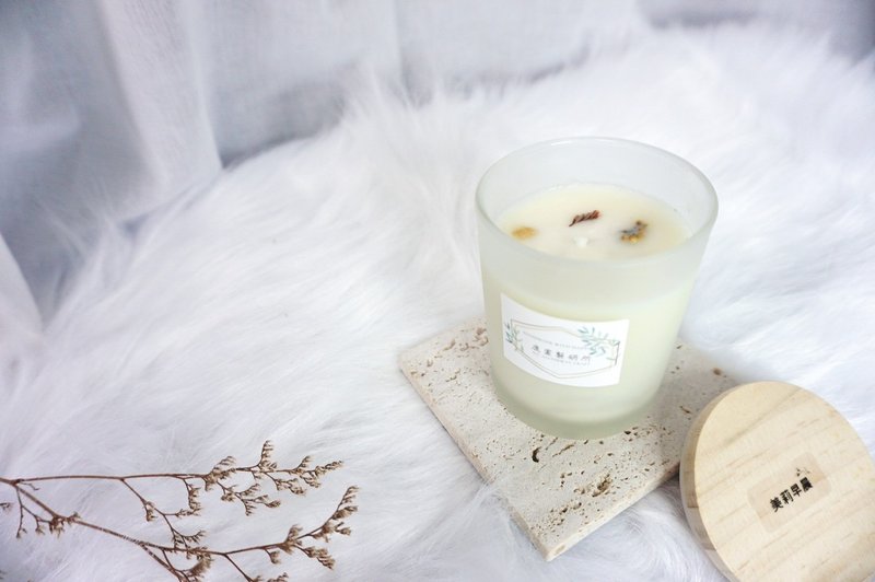 【美莉早晨】花香调/茉莉/放松/愉悦/精油蜡烛/天然精油/香氛 - 蜡烛/烛台 - 精油 白色