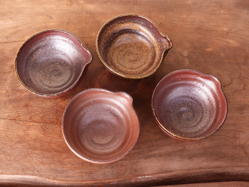 备前烧小盘（4件组）kt1-001 - 盘子/餐盘/盘架 - 陶 咖啡色