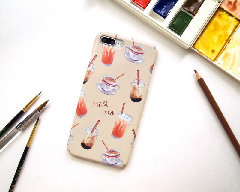 奶茶iPhone壳手机壳เคสชานม - 手机壳/手机套 - 塑料 咖啡色