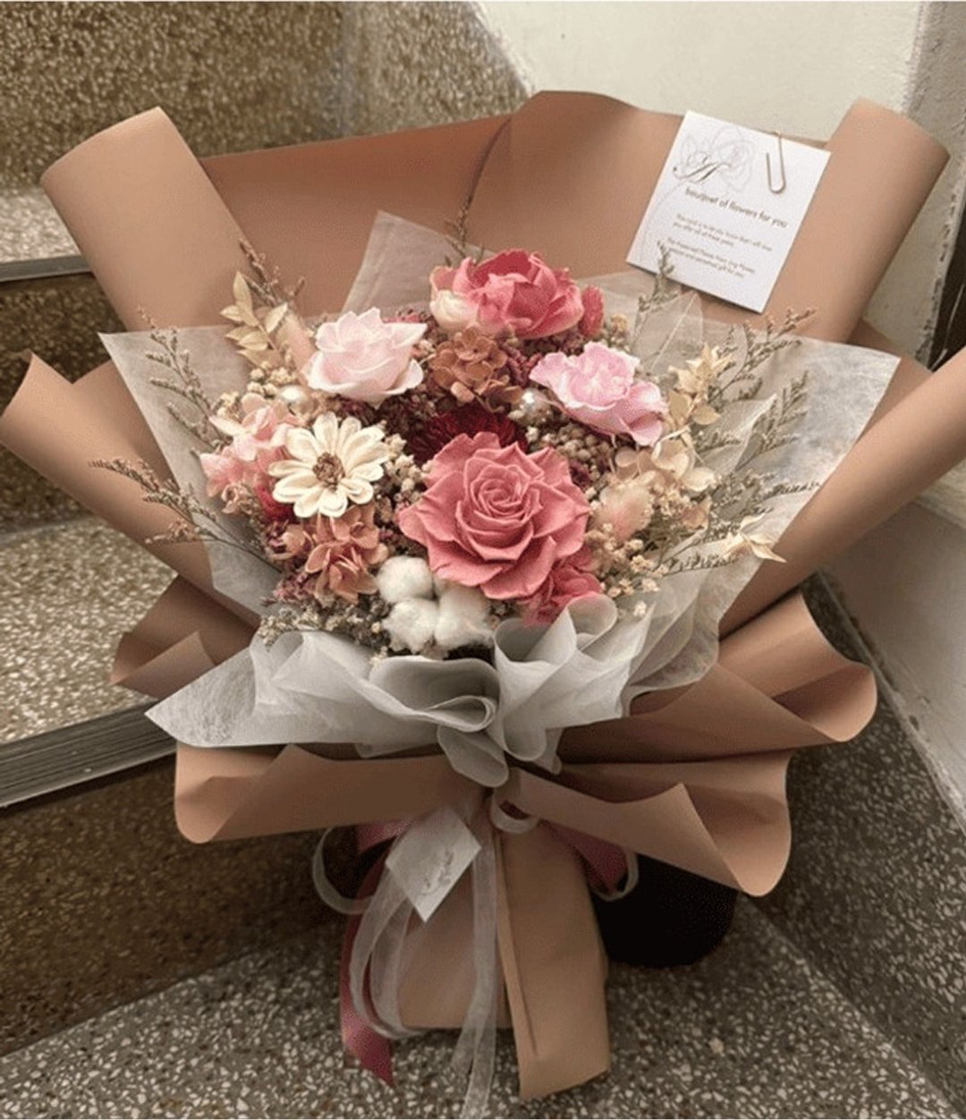 【精致大花束】玫瑰花束/毕业花束/母亲节/情人节/生日送礼花束 - 干燥花/捧花 - 植物．花 