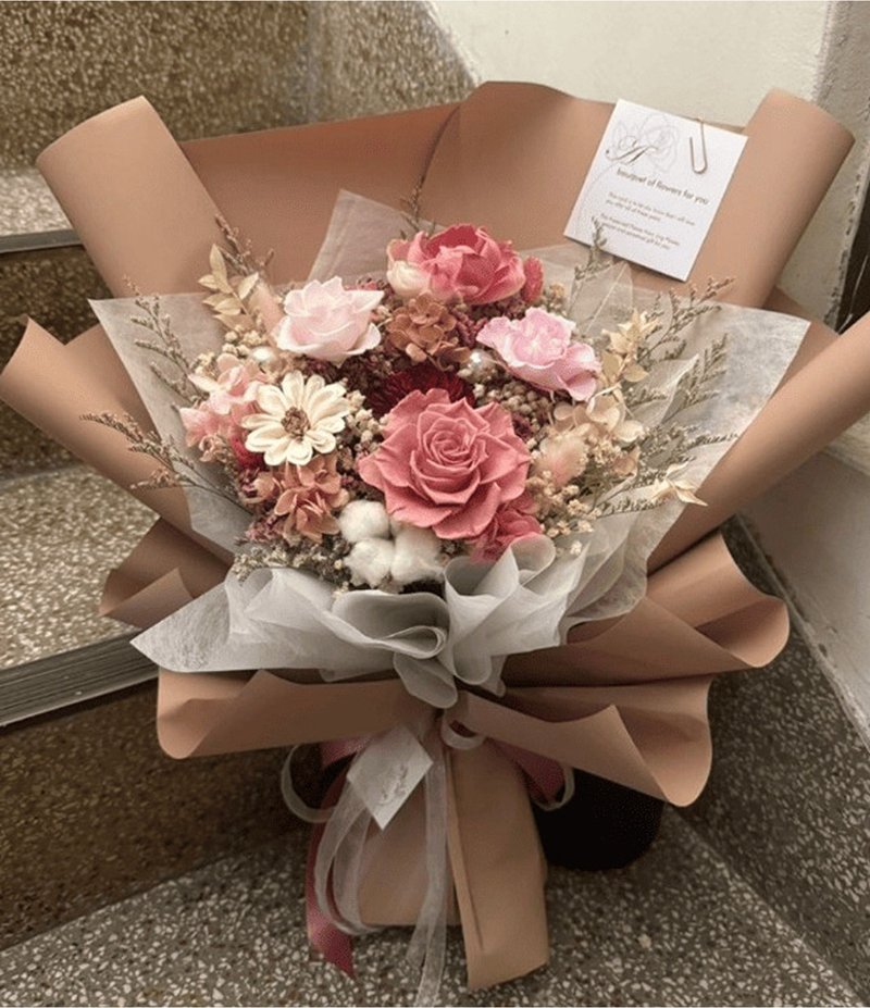 【精致大花束】玫瑰花束/毕业花束/母亲节/情人节/生日送礼花束 - 干燥花/捧花 - 植物．花 