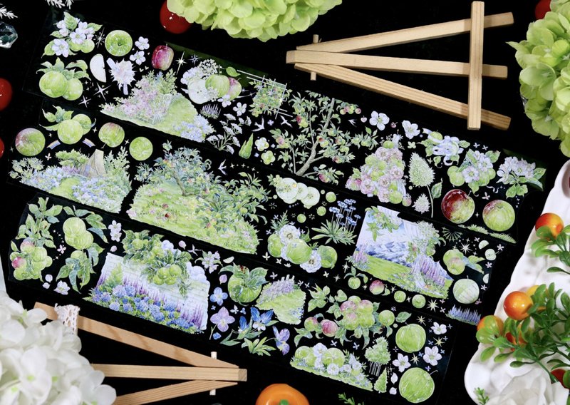 青玉垂韵 PET 和纸胶带 贝壳光 10米卷 - 纸胶带 - 其他材质 多色