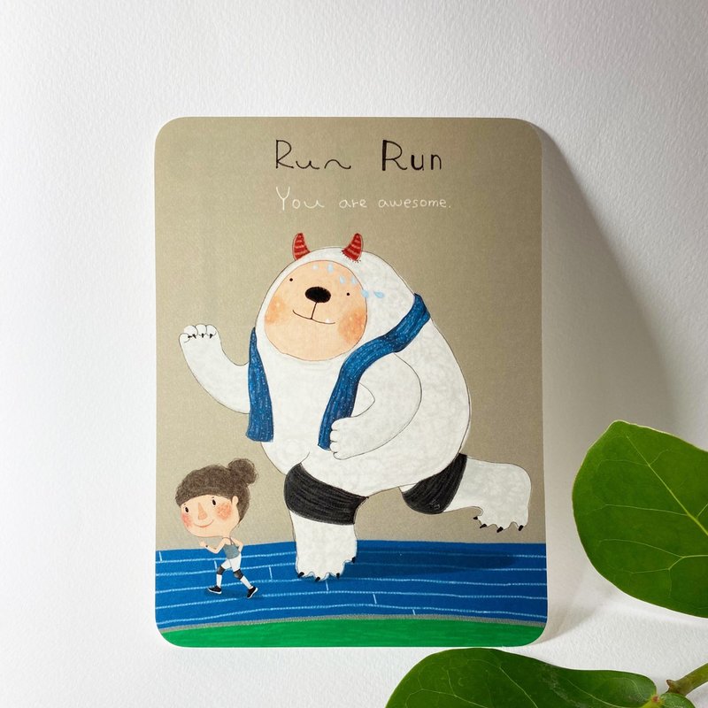 万用卡/鼓励卡/祝贺卡/ you are awesome! / RUN / Dolly x 大宽 - 卡片/明信片 - 纸 蓝色