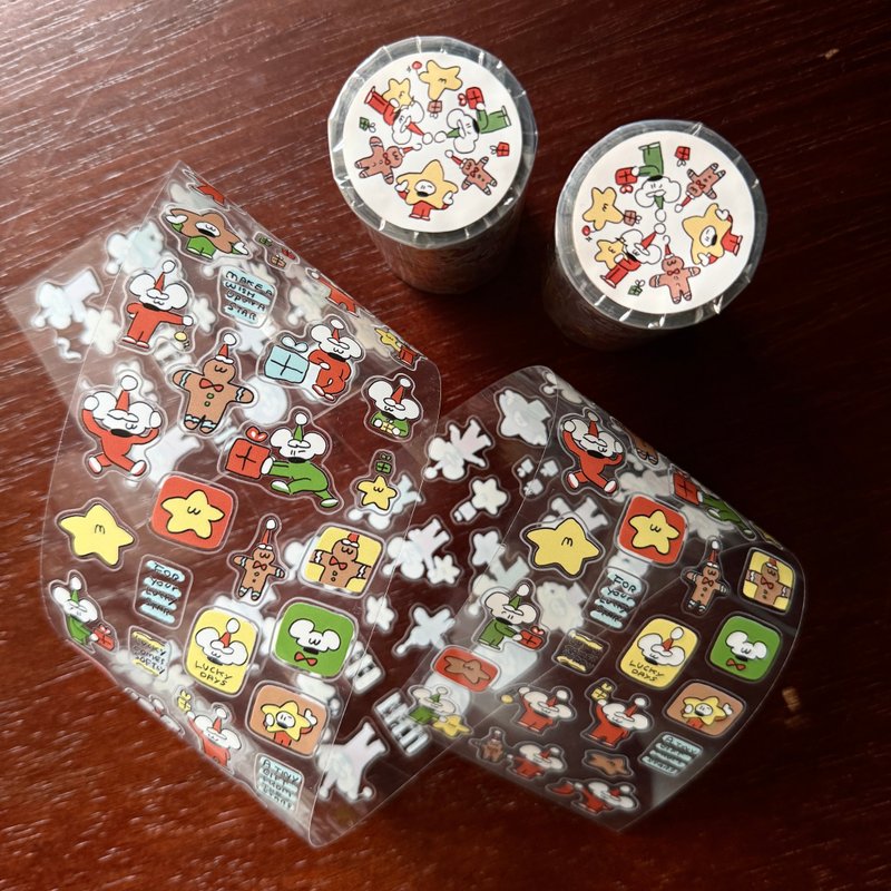 Santa mouse//Sticker roll - 贴纸 - 塑料 