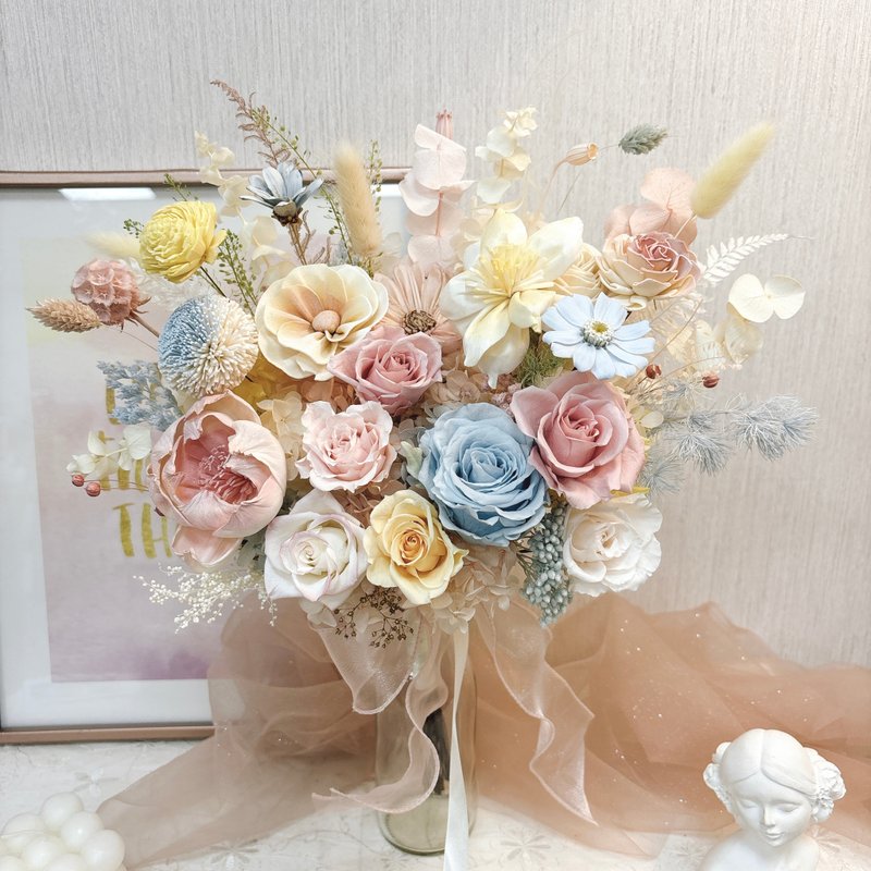 【永生捧花】糖果可爱色系婚礼捧花 干燥花 婚礼 yuflorist - 干燥花/捧花 - 植物．花 多色
