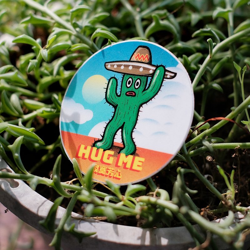 pvc雾膜防水贴纸 - 寂寞仙人掌 - 贴纸 - 塑料 绿色