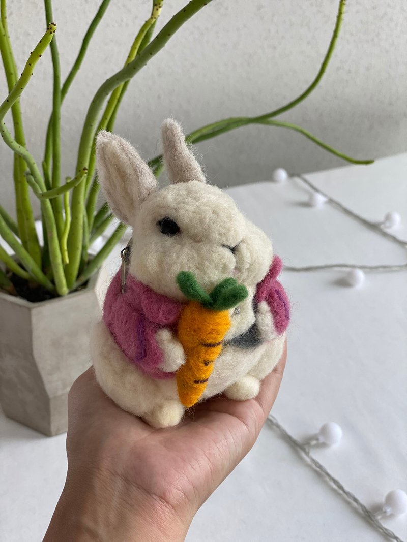 绅士兔 羊毛毡 口金包 - 零钱包 - 羊毛 