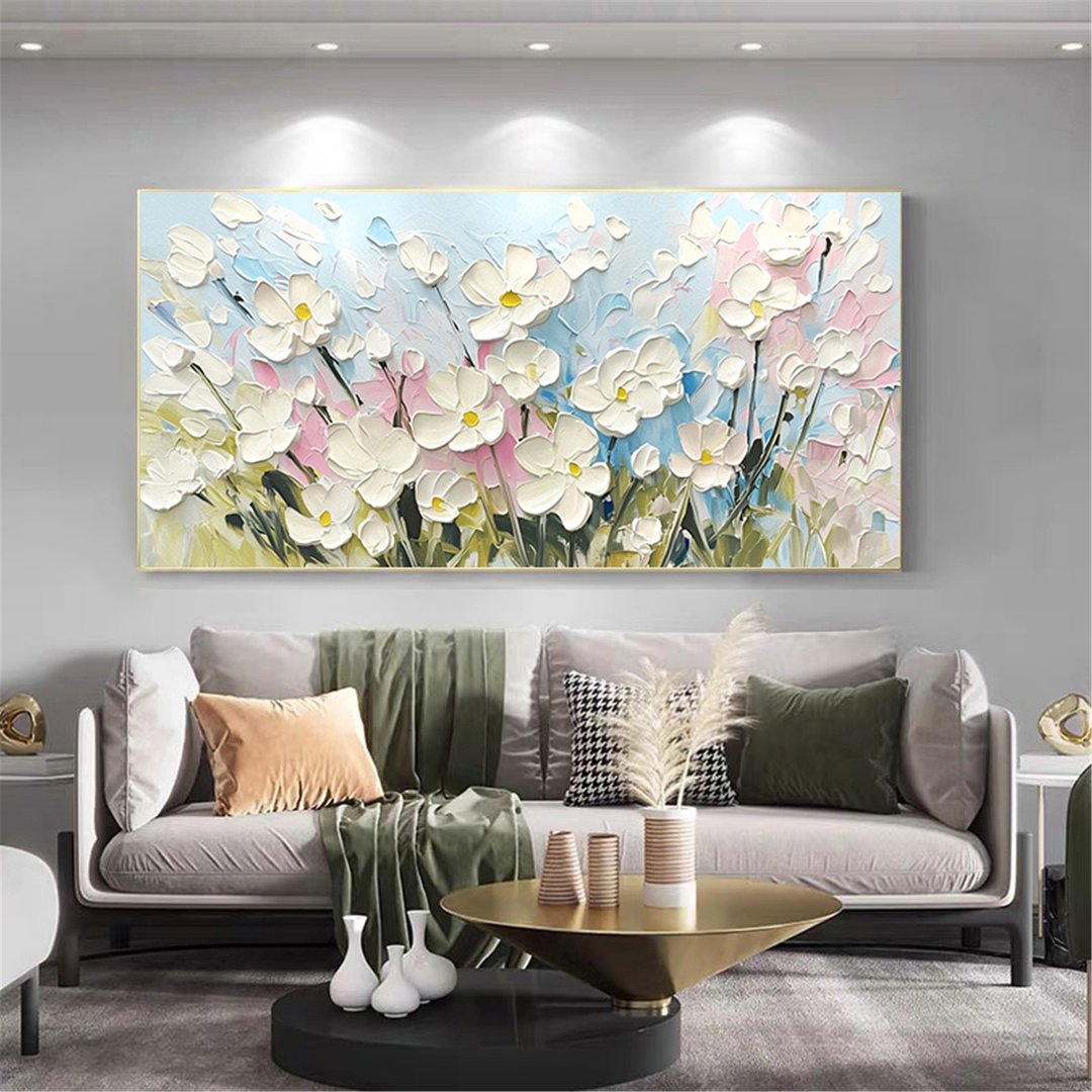 花语  油画/抽象/原创商品/装饰画/挂画客厅餐厅手绘肌理质感画 - 海报/装饰画/版画 - 亚麻 