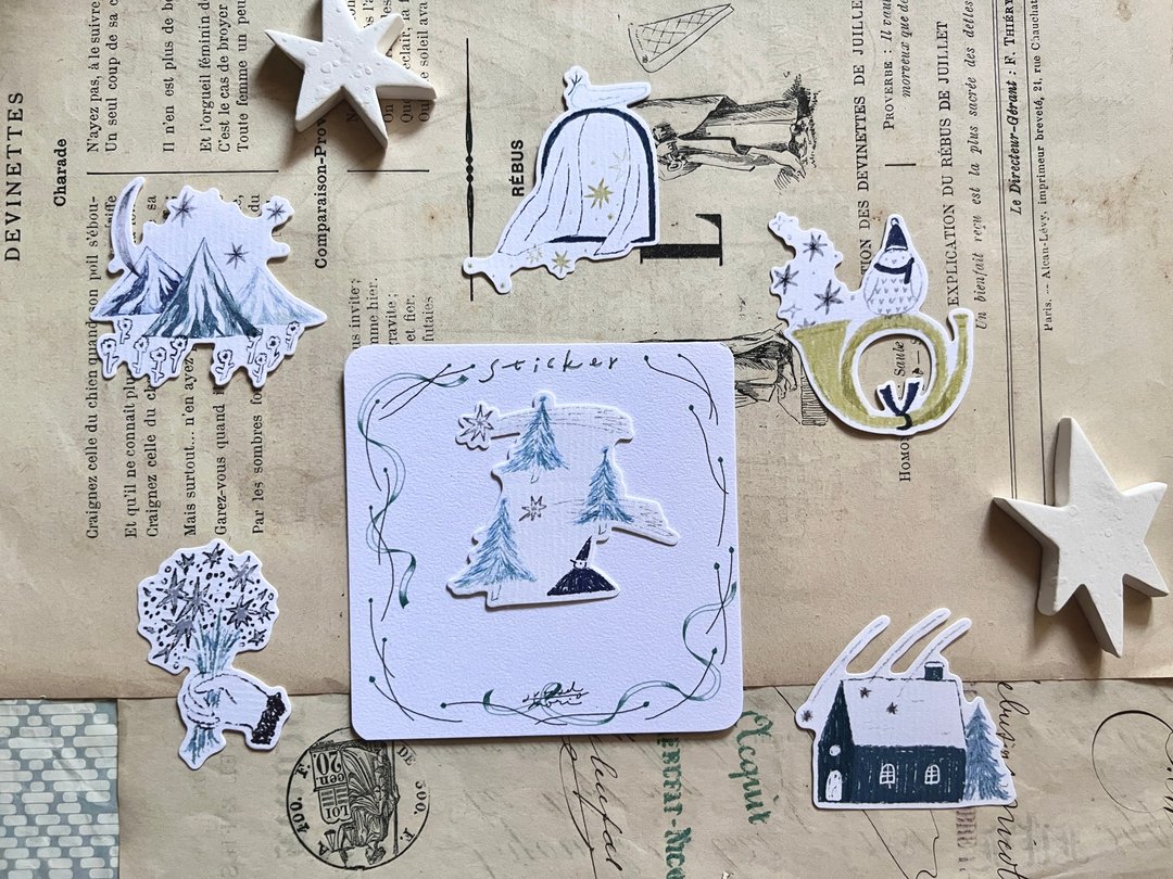 关于这些星星 about these stars - 割型贴纸 sticker - 贴纸 - 纸 