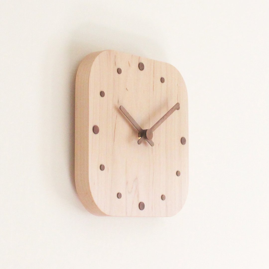 CLOCK_20 Square 实木静音 挂钟 时钟 台湾限量手作 硬枫木 - 时钟/闹钟 - 木头 咖啡色