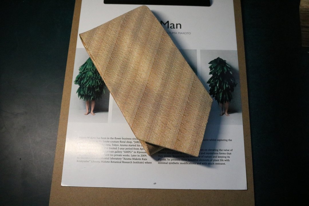 浅卡其色条纹领带真丝百搭型男necktie - 领带/领带夹 - 丝．绢 卡其色