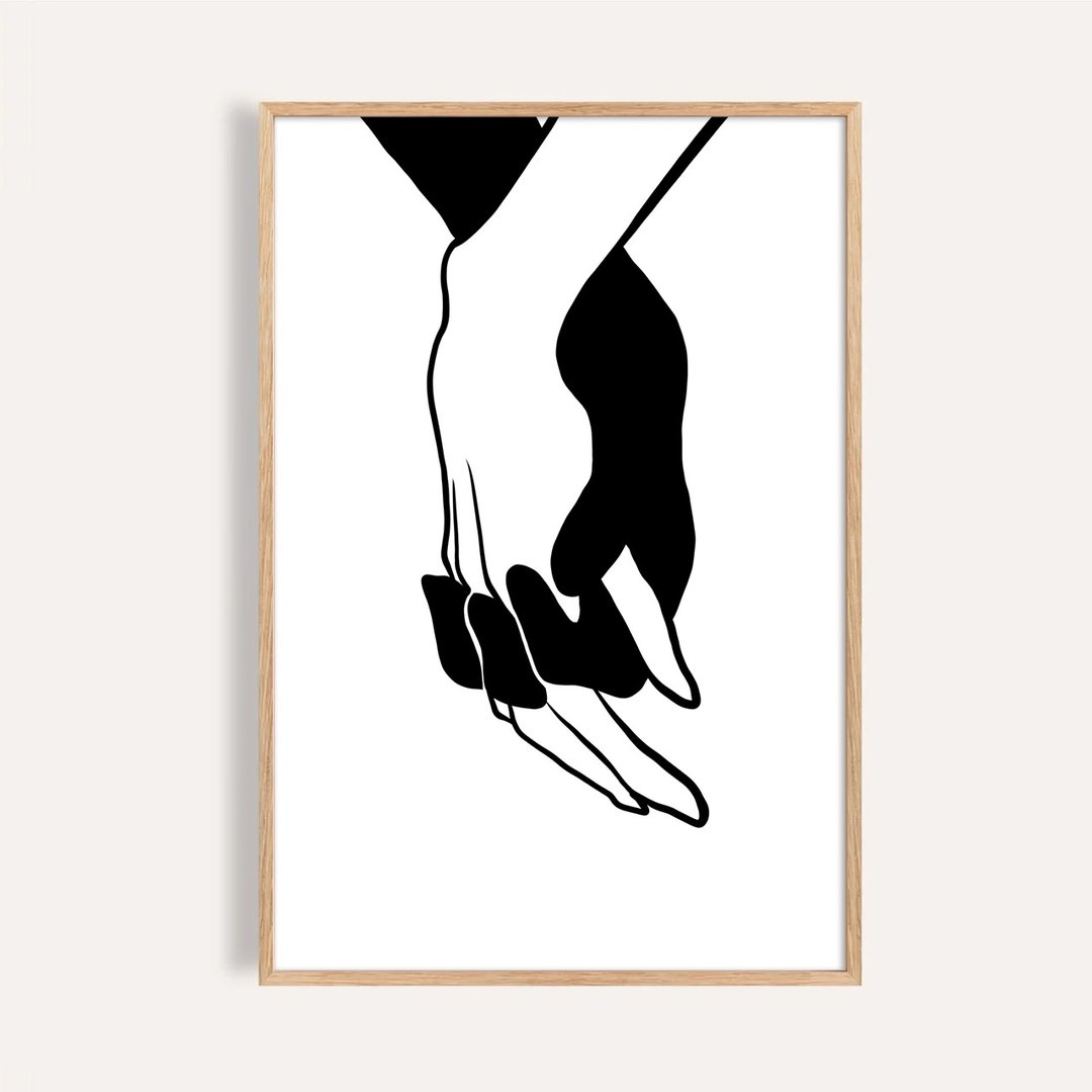 牵起的瞬间 Held Together / 抽象人物 线条艺术 卧室挂画 - 海报/装饰画/版画 - 纸 
