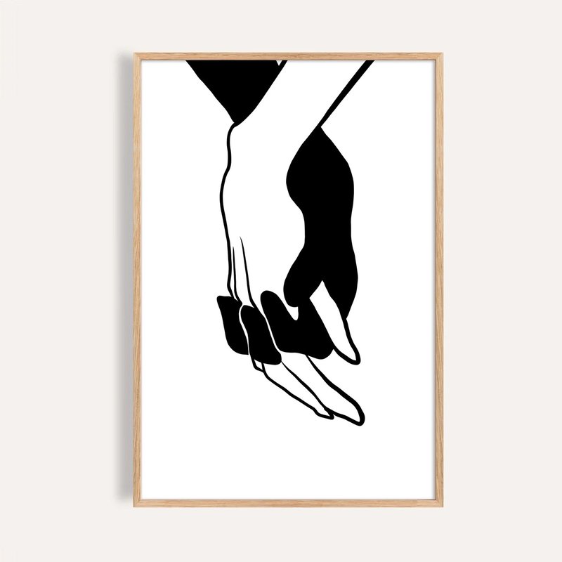 牵起的瞬间 Held Together / 抽象人物 线条艺术 卧室挂画 - 海报/装饰画/版画 - 纸 