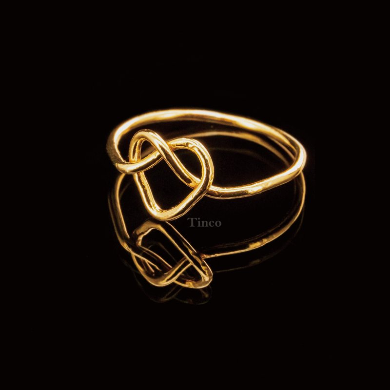 【职人金工系列】黄铜线戒 / 爱心 - 戒指 - 铜/黄铜 金色