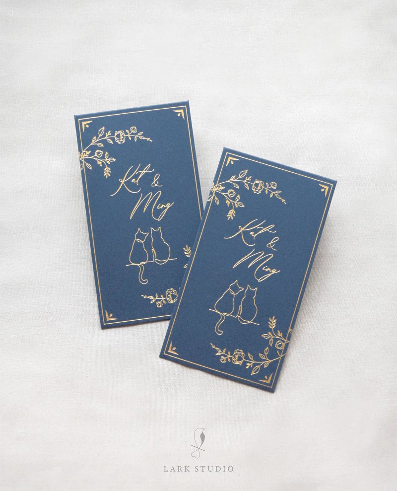 【定制化】烫金猫咪利是封100入 - 红包/春联 - 纸 蓝色