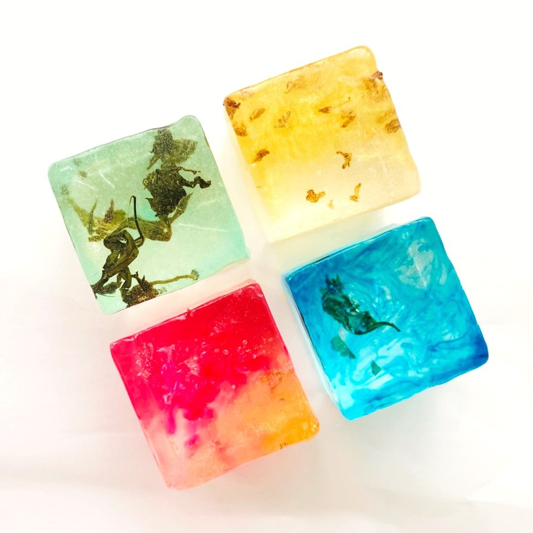 【胺基酸手工皂】花草立方 | 4入一组 Amino Acid Soap - 肥皂/手工皂 - 其他材质 透明