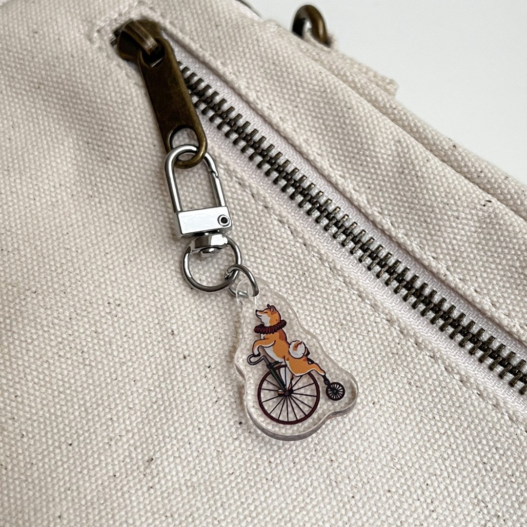 【汪星人系列 - 柴踩单轮车】钥匙圈 吊饰 Key Chain - 钥匙链/钥匙包 - 压克力 多色