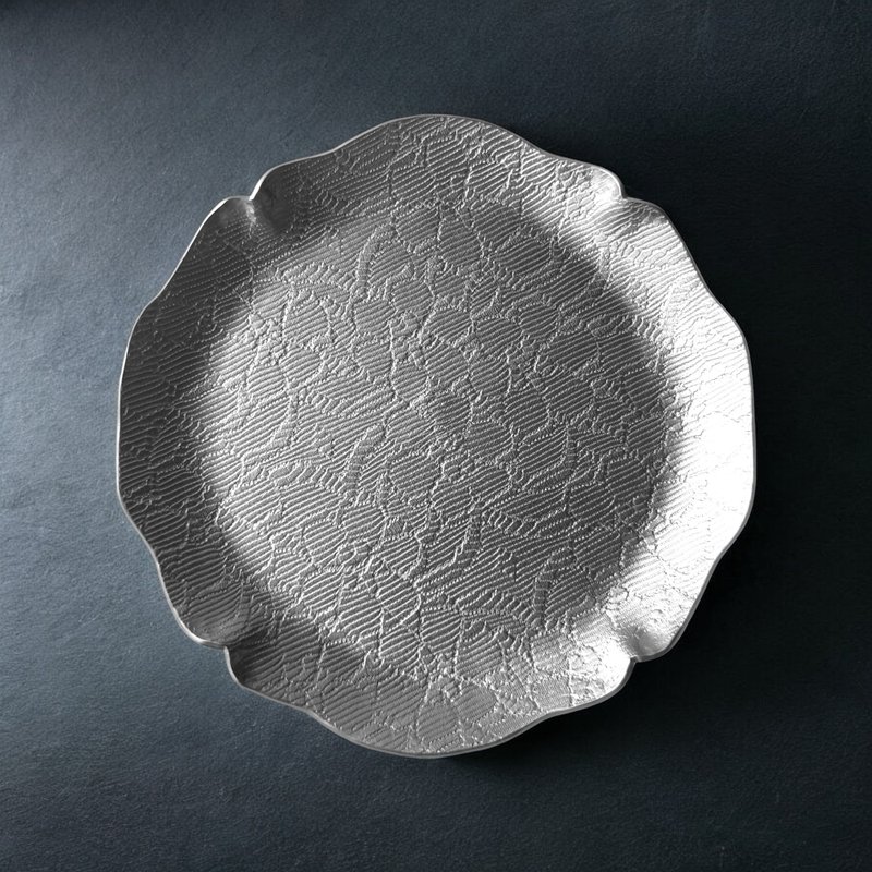 手制花口纯锡小碟 - 盘子/餐盘/盘架 - 铜/黄铜 银色