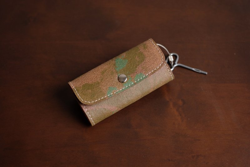 皮革钥匙圈 手染皮革 独一无二 - 钥匙链/钥匙包 - 真皮 绿色