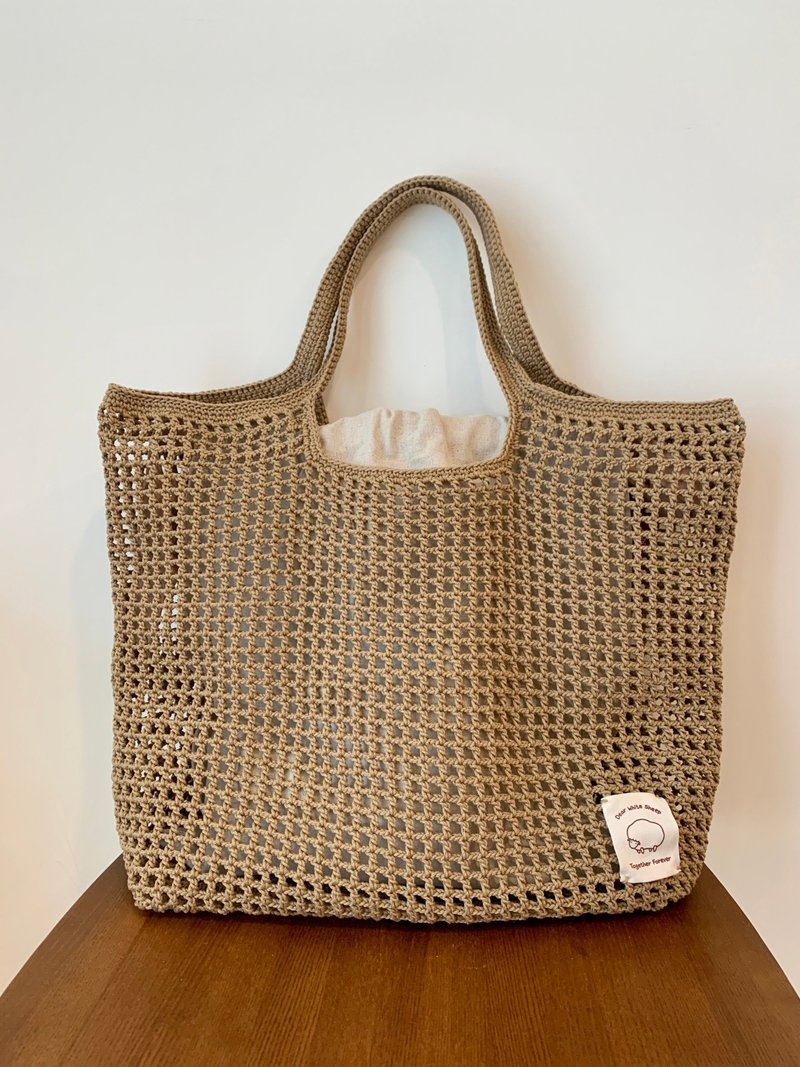 自然风-夏日网格手工编织海滩包/格纹包/华夫格 - 侧背包/斜挎包 - 棉．麻 多色