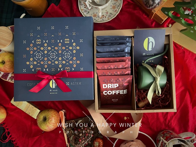 l烘work圣诞礼物l  圣诞咖啡手冲时光礼盒 - 咖啡 - 不锈钢 绿色