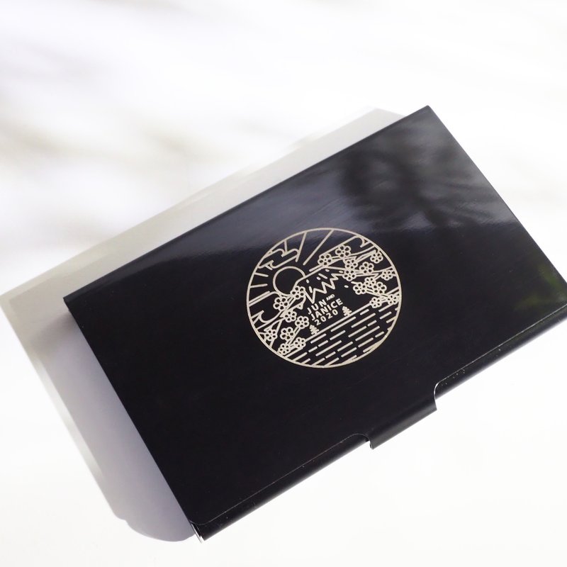刻字定制化 富士山极简黑,银,玫瑰花金属名片盒 中英日韩文订制礼 - 名片夹/名片盒 - 其他金属 黑色