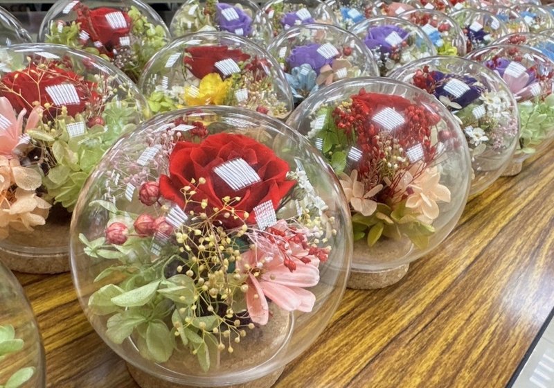 永生花玻璃花盅/索拉花/生日礼物 - 干燥花/捧花 - 玻璃 紫色